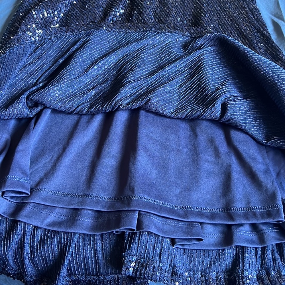 Laundry by Shelli Segal Women’s Square Neck Blue Sequin Midi Cocktail Dress 10 - Picture 11 of 17
